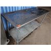 Image 1 : Metal Work Table on Wheels w/ Undershelf 72" x 30" x 39"H