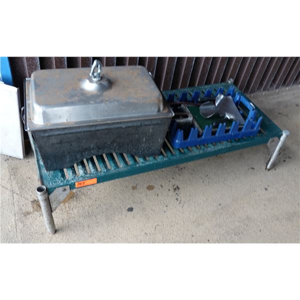 SECO Main Line Shelving Section 48" x 21" x 12"H w/ Chafer Warmer & Misc Utensils, etc