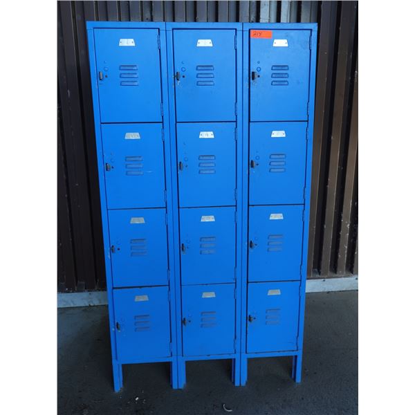 Blue Metal 12-Compartment Locker Unit 36" x 21" x 66"H
