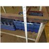 Image 7 : Metal Table Frame w/ Undershelf 36" x 21" x 27"H & Blue Plastic Racks