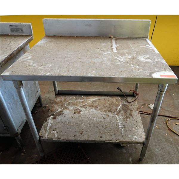 Metal Work Table w/ Backsplash & Undershelf 40" x 31" x 35"H