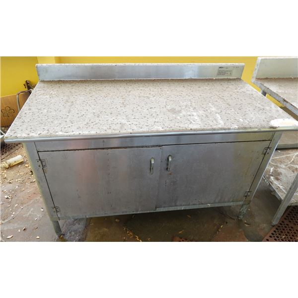 Eagle T3060BA-BS-HGD Work Table w/ Backsplash & 2-Door Undercabinet 60" x 29" x 34"H