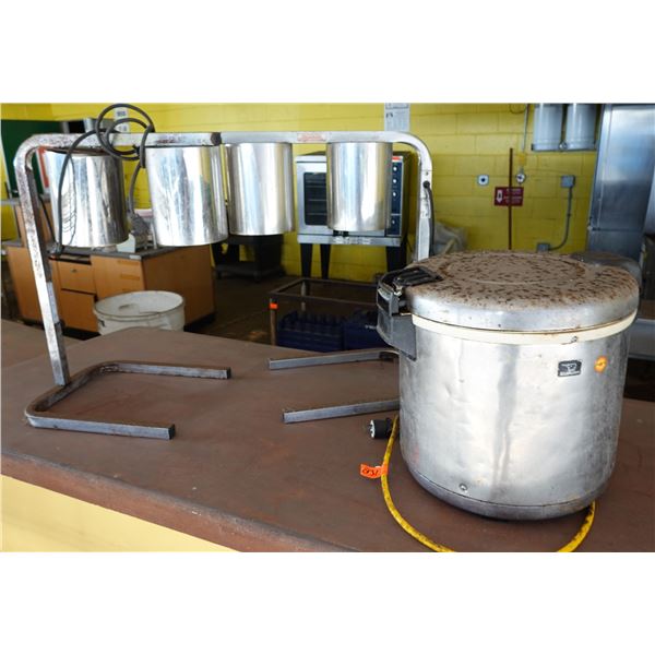 Qty 2  Dual Heat Lamp Food Warmers & Zojirushi Rice Cooker