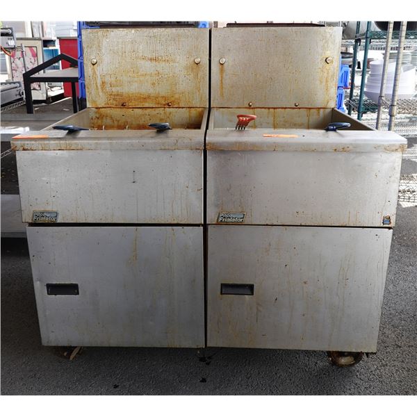 Qty 2 Pitco Frialator Commercial 2-Basket Deep Fryers