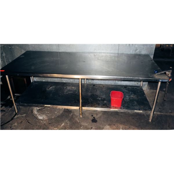 Metal Work Table w/ Undershelf & Mounted Can Opener 96" x 36" x 35"H