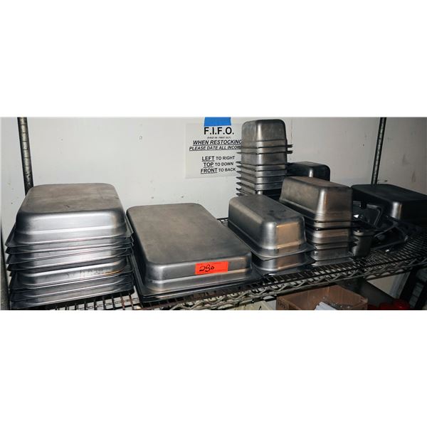 Multiple Metal Food Containers & Steam Pans, Misc Sizes