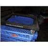 Image 2 : Qty 7 Love's Bakery Blue Plastic Stacking Bread Trays  22" x 25" on Rack