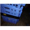Image 3 : Qty 7 Love's Bakery Blue Plastic Stacking Bread Trays  22" x 25" on Rack