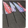Image 1 : Qty 4 Budweiser Promotional Flags on Poles