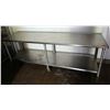 Image 1 : Metal Work Table w/ Undershelf 96" x 27" x 35"H