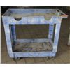 Image 1 : Rubbermaid Blue Utility Cart w/ Undershelf & Handle 34" x 17" x 33"H