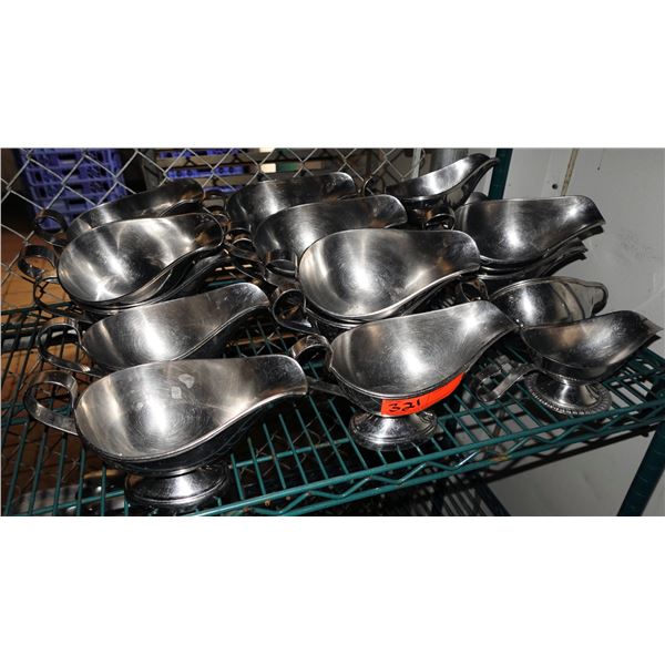 Multiple Metal Gravy Boats, Misc Sizes
