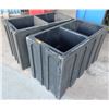 Image 1 : Qty 2 Large Black Plastic 2-Section Beverage Coolers 47" x 24" x 31"H
