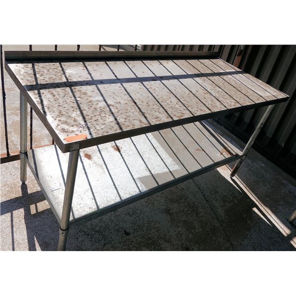 Sani Safe Metal Work Table w/  Undershelf 72" x 30" x 35"H