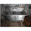 Image 2 : Metal 2-Basin Commercial Sink w/ Faucet 44" x 22" x 37"H