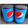 Image 1 : Qty 2 Pepsi Rolling Ice Barrel Beverage Coolers 22"Dia, 36"H
