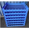 Image 1 : Qty 7 Love's Bakery Blue Plastic Stacking Bread Trays 22" x 25"