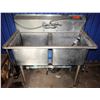 Image 1 : Metal 2-Basin Commercial Sink w/ Faucet 44" x 22" x 37"H