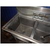Image 3 : Metal 2-Basin Commercial Sink w/ Faucet 44" x 22" x 37"H