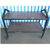 Image 1 : Metal 2-Tier Utility Cart on Wheels w/ Laminate Shelves 48" x 24" x 32"H