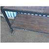 Image 3 : Metal 2-Tier Utility Cart on Wheels w/ Laminate Shelves 48" x 24" x 32"H