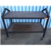Image 1 : Metal 2-Tier Utility Cart on Wheels w/ Laminate Shelves 48" x 24" x 32"H
