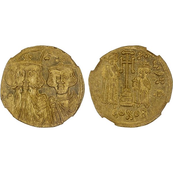 BYZANTINE EMPIRE: Constans II, 641-668, AV solidus (4.38g), Constantinople, 662-667, NGC Mint State