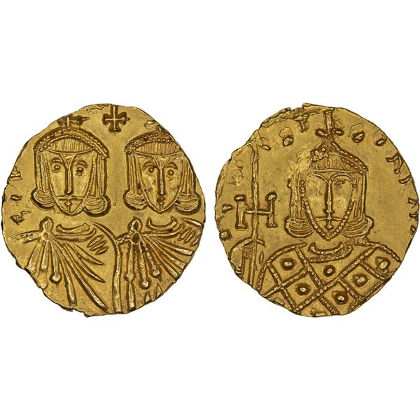 BYZANTINE EMPIRE: Constantine V Copronymus, 741-775, AV solidus (3.88g), Syracuse, 751-775, AU-UNC