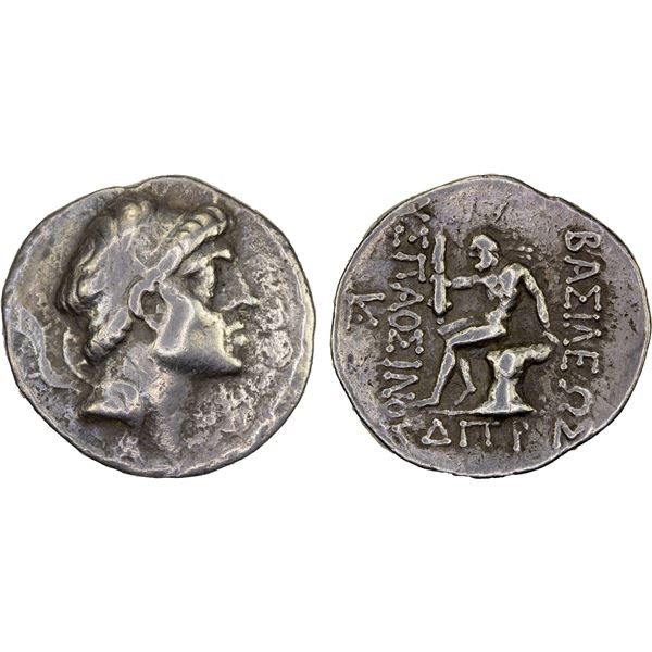 CHARACENE: Hyspaosines, ca. 140-121 BC, AR tetradrachm (15.78g), Charax-Spasinu, SE 184 (129/8 BC), 