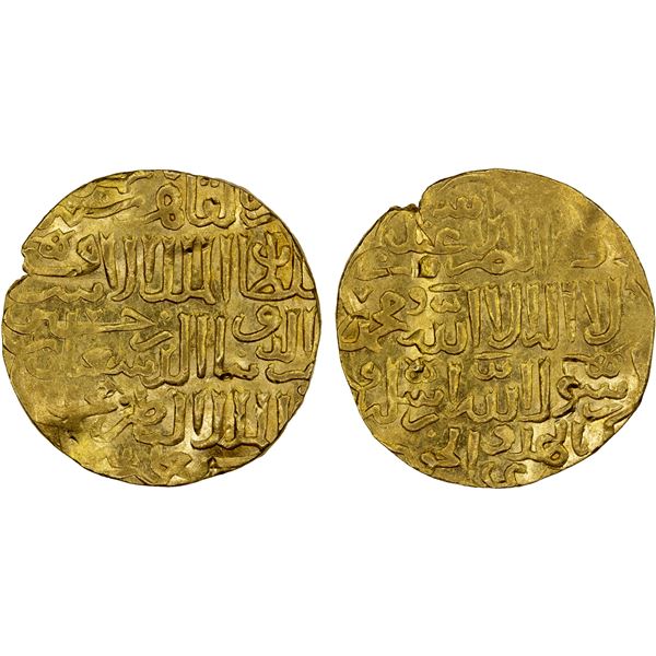 BAHRI MAMLUK: Sha'ban II, 1363-1376, AV dinar (7.28g), al-Qahira, AH7x5, AU