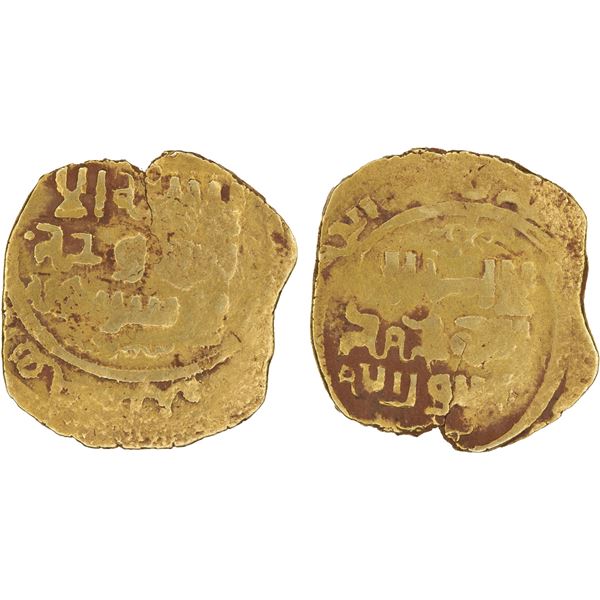 GREAT MONGOLS: Anonymous, ca. 620s-640s, AV dinar (3.39g), Samarqand, ND, F-VF