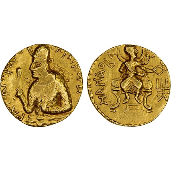 KUSHAN: Huvishka, ca. 151-190, AV dinar (6.51g), VF-XF