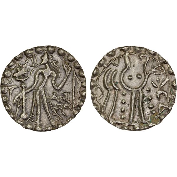 SAMATATA: Balabhata, Khadga dynasty, ca. 680-690, debased AV dinar (5.37g), Choice XF