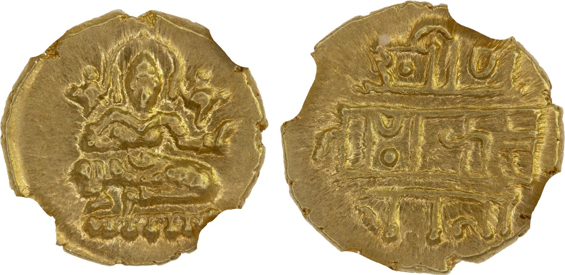 VIJAYANAGAR: Krishna Devaraya, 1509-1529, AV 1/2 pagoda, NGC MS64 ...