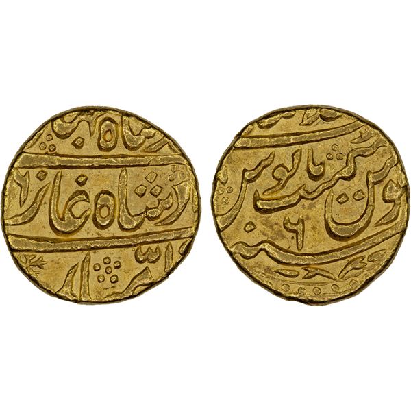 MUGHAL: Ahmad Shah Bahadur, 1748-1754, AV mohur (10.88g), Shahjahanabad (Delhi), AH(116)6 year 6, AU