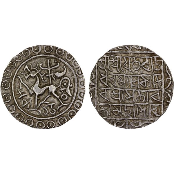 TRIPURA: Rajadhara Manikya, 1586-1599, AR tanka (10.81g), SE1508 (1586), XF