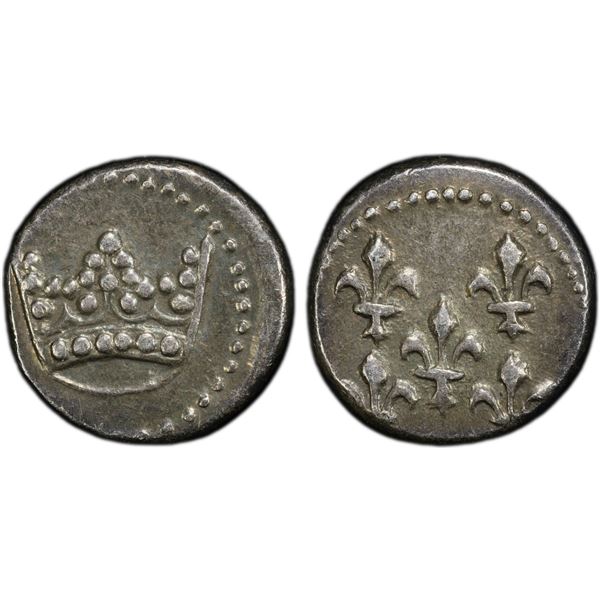 FRENCH INDIA: AR fanon (1.78g), Pondichéry, ND, PCGS AU55