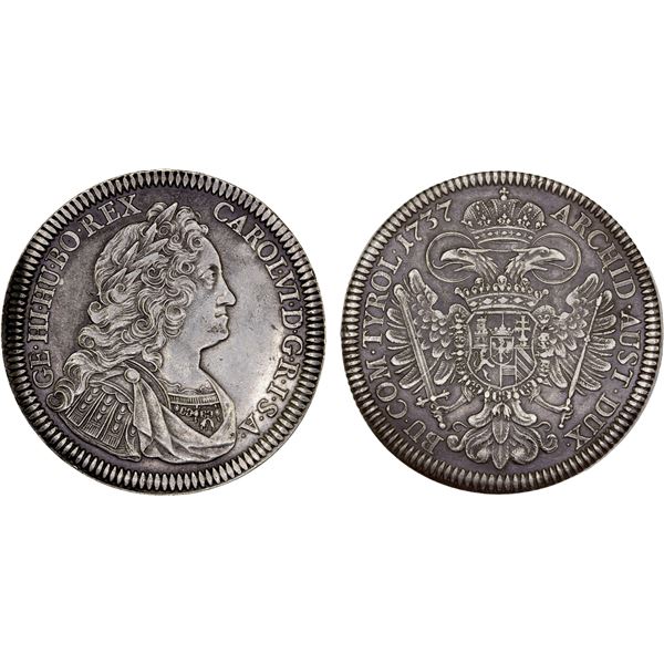 AUSTRIA: Karl VI, 1711-1740, AR thaler, 1737, VF-XF