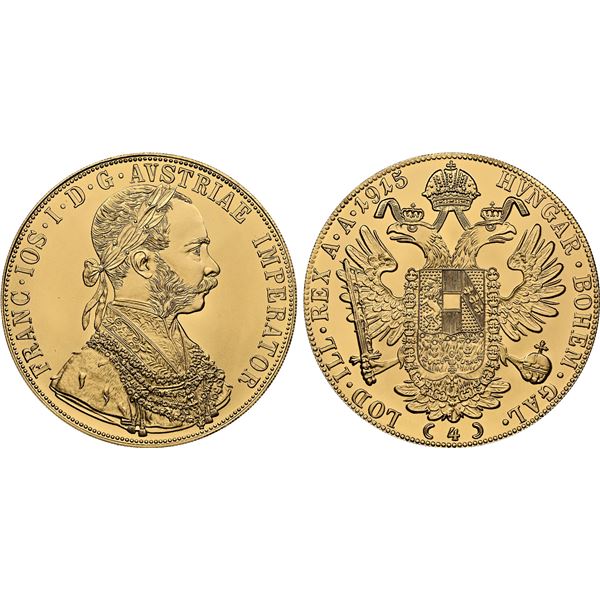 AUSTRIA: Restrikes, AV 4 ducat, "1915" (2024 Restrike), NGC MS70