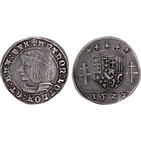 FRANCE: LORRAINE: Anthony, 1508-1544, AR quart de teston (2.38g), 1522, VF