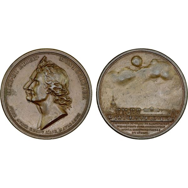 FRANCE: Louis XVI, 1774-1792, AE medal, 1783, XF