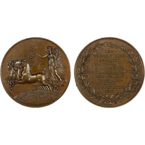 FRANCE: AE medal (71.79g), 1820, AU