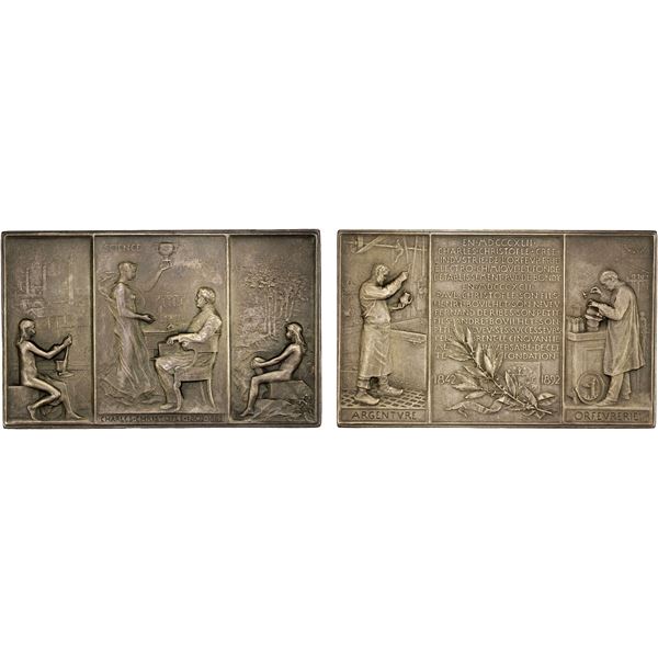 FRANCE: AR plaque (151.0g), 1892, AU