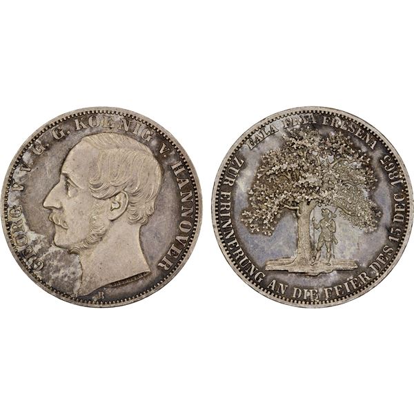 HANOVER: Georg V, 1851-1866, AR thaler, 1865-B, XF