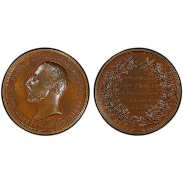 GREAT BRITAIN: Victoria, 1837-1901, AE medal, 1886, PCGS Specimen 64