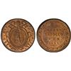 Image 1 : PAPAL STATES: Leo XII, 1823-1829, AE 1/2 baiocco, Rome, 1826 year III, PCGS MS64 RB