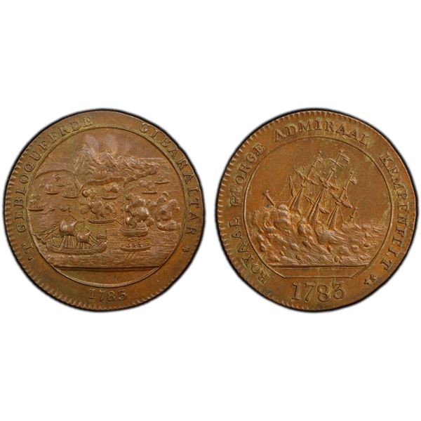 NETHERLANDS: Willem II, 1792-1849, AE medal (10.23g), 1783, PCGS MS63 BN