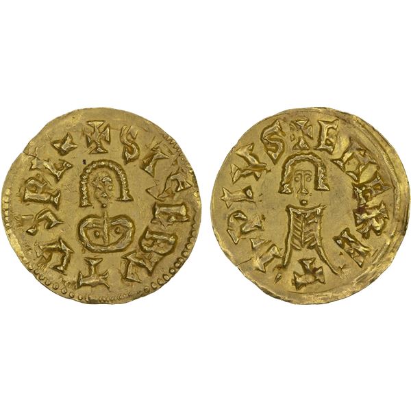 VISIGOTHS IN SPAIN: Sisebut, 612-621, AV tremissis, Emérita (Mérida), XF-AU