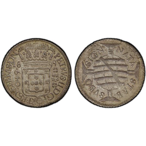 BRAZIL: Pedro II, 1683-1706, AR 640 reis, Rio de Janeiro, 1699, PCGS MS62
