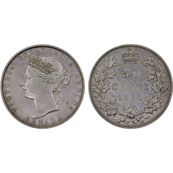CANADA: Victoria, 1837-1901, AR 50 cents, 1870, XF